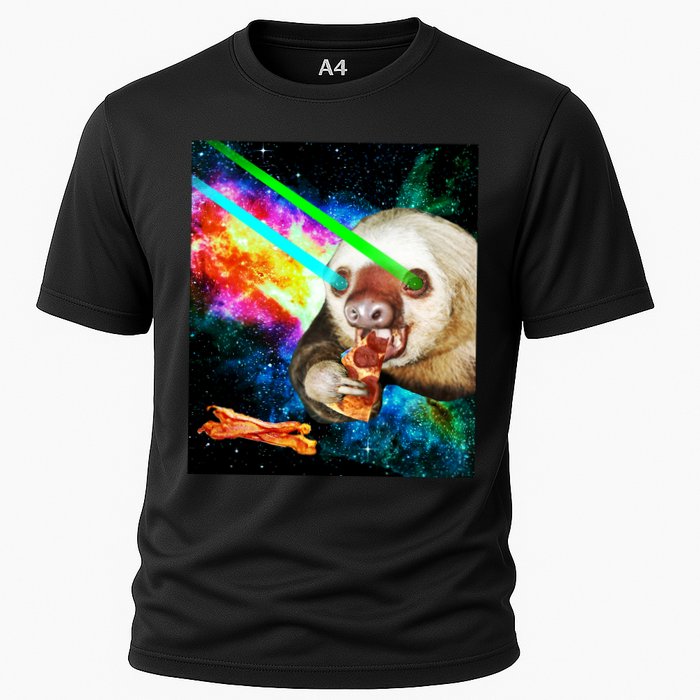 Space Hunger Dinner In Space Sloth Laser Pizza Performance Shirt