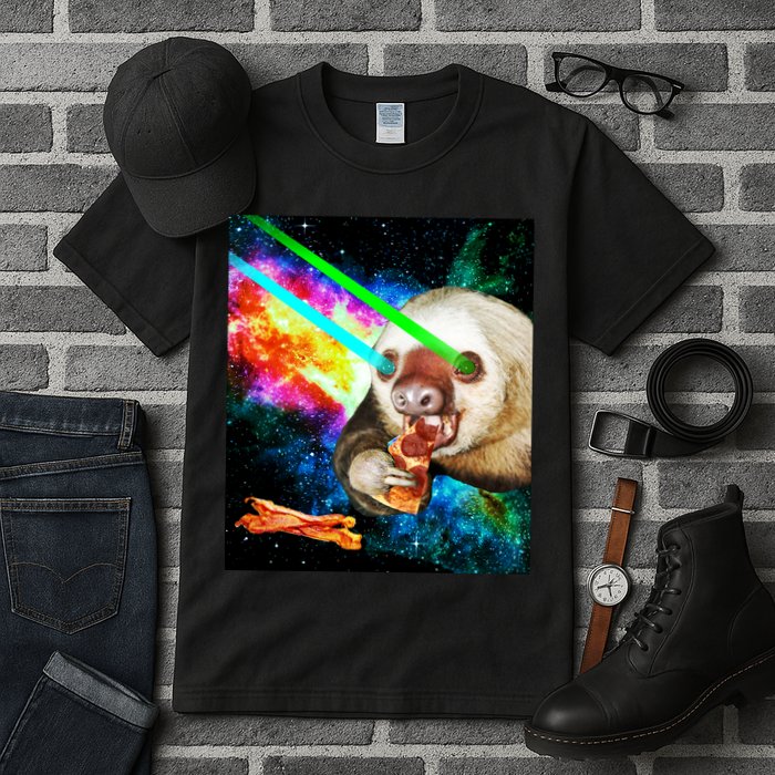 Space Hunger Dinner In Space Sloth Laser Pizza Tall T-Shirt