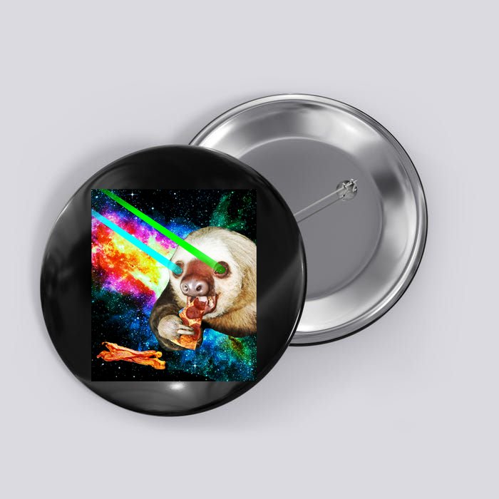 Space Hunger Dinner In Space Sloth Laser Pizza Button