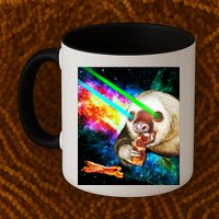 Space Hunger Dinner In Space Sloth Laser Pizza Mug