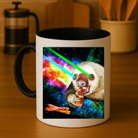 Space Hunger Dinner In Space Sloth Laser Pizza Mug