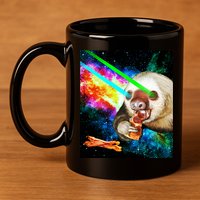 Space Hunger Dinner In Space Sloth Laser Pizza 11oz C Handle Ceramic Mug