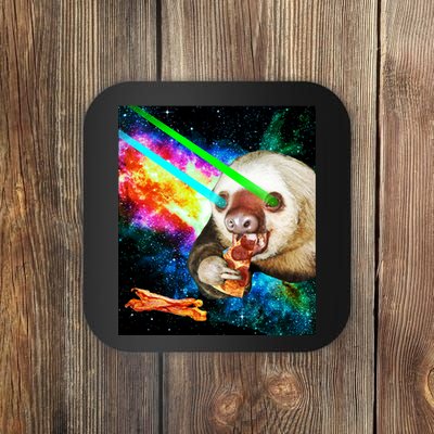 Space Hunger Dinner In Space Sloth Laser Pizza Coaster