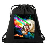 Space Hunger Dinner In Space Sloth Laser Pizza Drawstring Bag