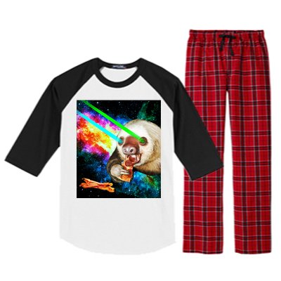 Space Hunger Dinner In Space Sloth Laser Pizza Raglan Sleeve Pajama Set