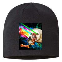 Space Hunger Dinner In Space Sloth Laser Pizza Sustainable Beanie