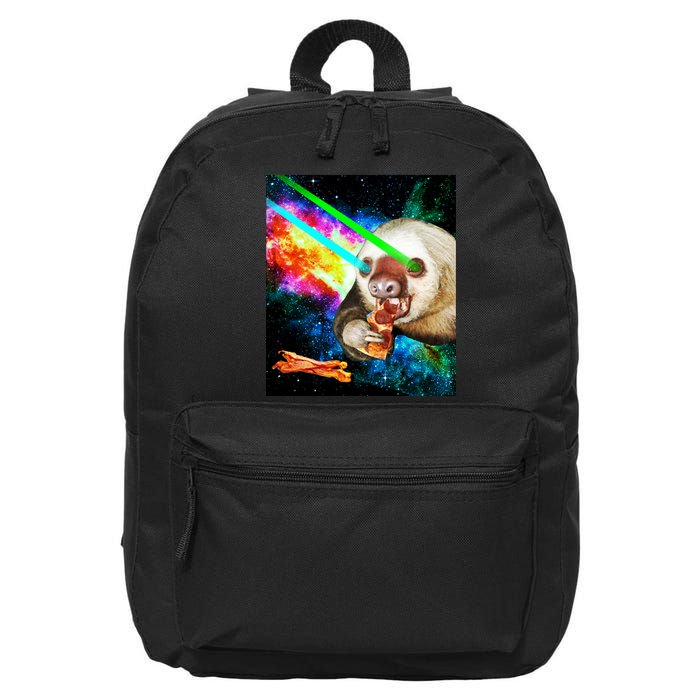 Space Hunger Dinner In Space Sloth Laser Pizza 16 in Basic Backpack