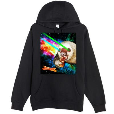 Space Hunger Dinner In Space Sloth Laser Pizza Premium Pullover Hoodie
