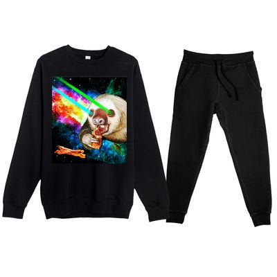 Space Hunger Dinner In Space Sloth Laser Pizza Premium Crewneck Sweatsuit Set