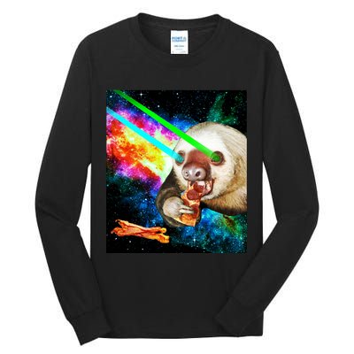 Space Hunger Dinner In Space Sloth Laser Pizza Tall Long Sleeve T-Shirt