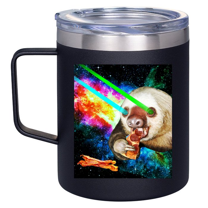 Space Hunger Dinner In Space Sloth Laser Pizza 12oz Stainless Steel Coffee Mug