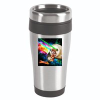 Space Hunger Dinner In Space Sloth Laser Pizza 16oz Travel Tumbler