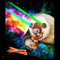 Space Hunger Dinner In Space Sloth Laser Pizza Premium T-Shirt