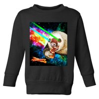 Space Hunger Dinner In Space Sloth Laser Pizza Toddler Sweatshirt