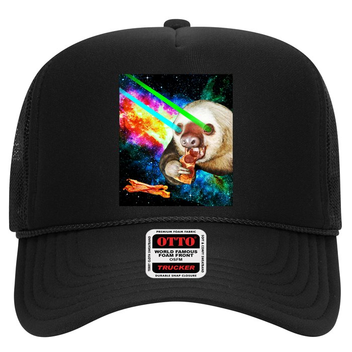 Space Hunger Dinner In Space Sloth Laser Pizza Trucker Hat