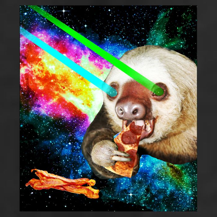 Space Hunger Dinner In Space Sloth Laser Pizza Trucker Hat