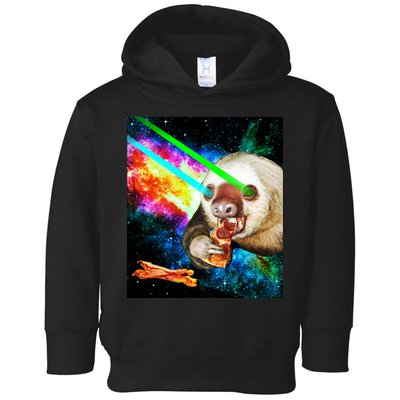 Space Hunger Dinner In Space Sloth Laser Pizza Toddler Hoodie