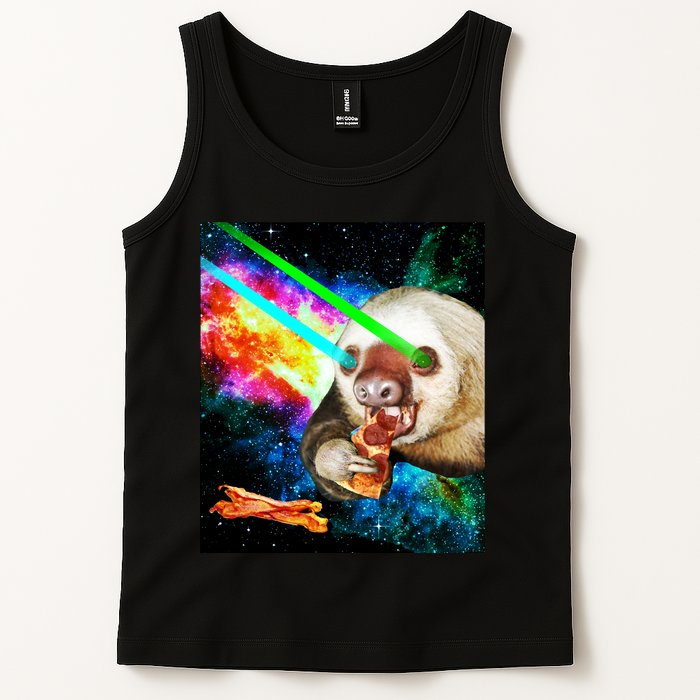 Space Hunger Dinner In Space Sloth Laser Pizza Tank Top