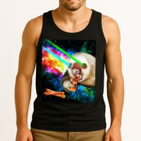 Space Hunger Dinner In Space Sloth Laser Pizza Tank Top