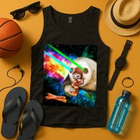 Space Hunger Dinner In Space Sloth Laser Pizza Tank Top