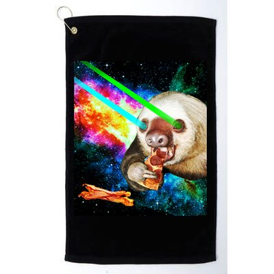 Space Hunger Dinner In Space Sloth Laser Pizza Golf Towel