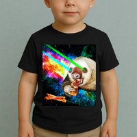 Space Hunger Dinner In Space Sloth Laser Pizza Toddler T-Shirt