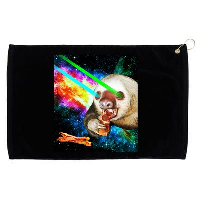 Space Hunger Dinner In Space Sloth Laser Pizza Grommeted Golf Towel
