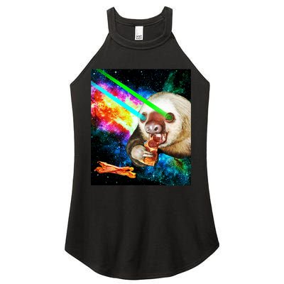 Space Hunger Dinner In Space Sloth Laser Pizza Women's Perfect Tri Rocker Tank