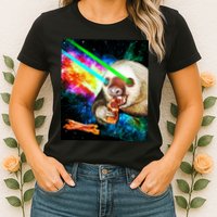 Space Hunger Dinner In Space Sloth Laser Pizza Womens T-Shirt