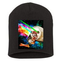 Space Hunger Dinner In Space Sloth Laser Pizza Short Acrylic Beanie