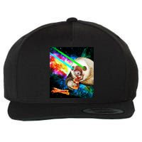 Space Hunger Dinner In Space Sloth Laser Pizza Wool Snapback Cap