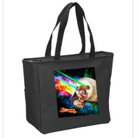 Space Hunger Dinner In Space Sloth Laser Pizza Zip Tote Bag