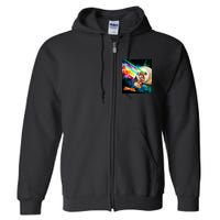 Space Hunger Dinner In Space Sloth Laser Pizza Full Zip Hoodie
