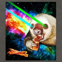 Space Hunger Dinner In Space Sloth Laser Pizza Cotton Canvas Backpack