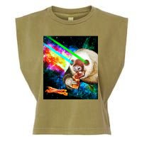 Space Hunger Dinner In Space Sloth Laser Pizza Garment-Dyed Women's Muscle Tee