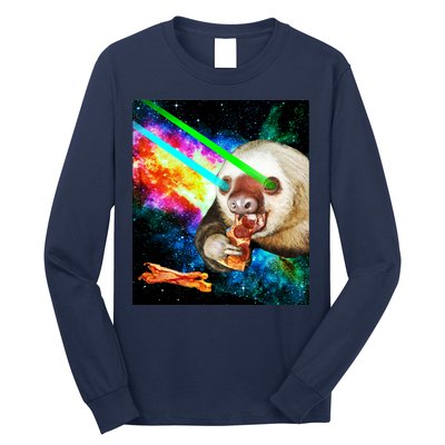 Space Hunger Dinner In Space Sloth Laser Pizza Long Sleeve Shirt