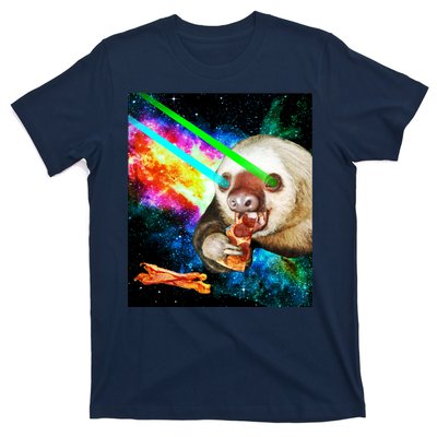 Space Hunger Dinner In Space Sloth Laser Pizza T-Shirt