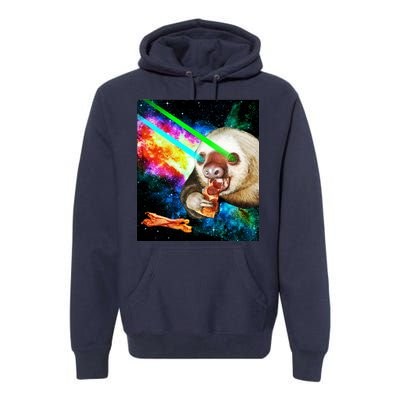 Space Hunger Dinner In Space Sloth Laser Pizza Premium Hoodie