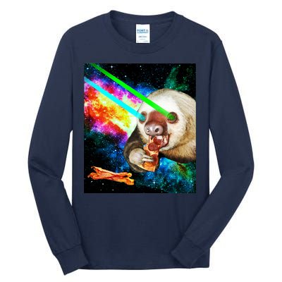 Space Hunger Dinner In Space Sloth Laser Pizza Tall Long Sleeve T-Shirt