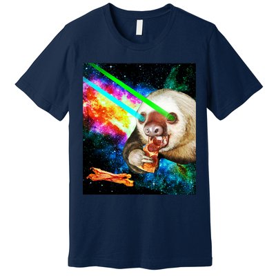 Space Hunger Dinner In Space Sloth Laser Pizza Premium T-Shirt