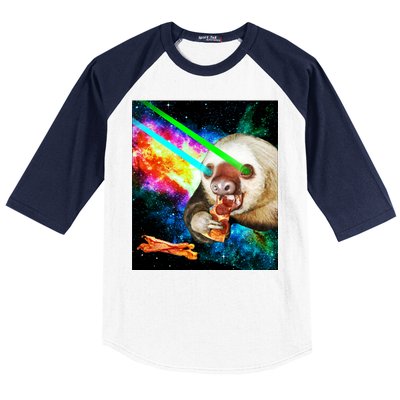 Space Hunger Dinner In Space Sloth Laser Pizza Baseball Sleeve Shirt