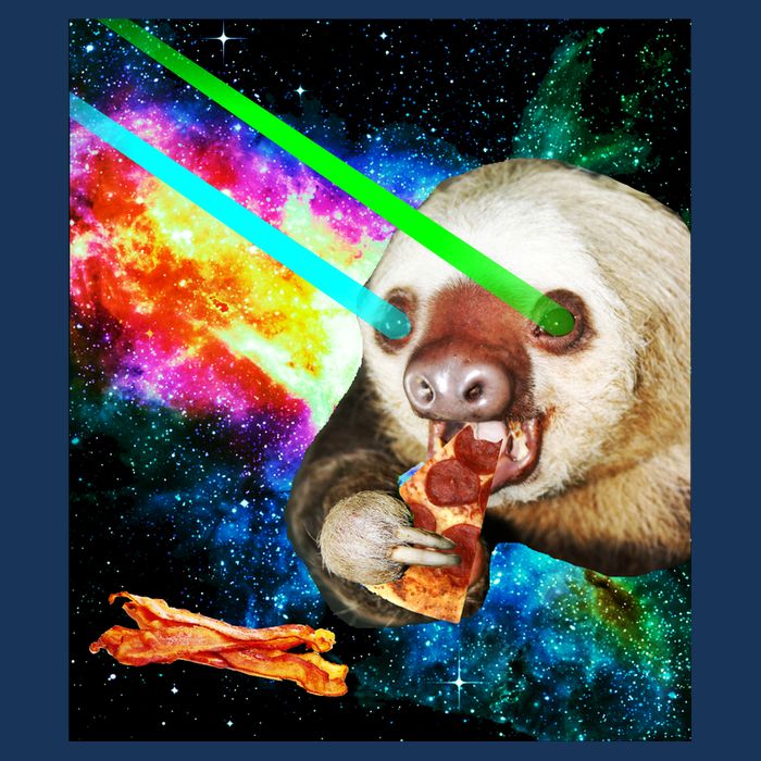 Space Hunger Dinner In Space Sloth Laser Pizza Infant Baby Jersey Bodysuit