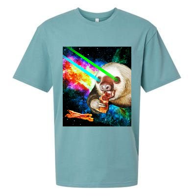 Space Hunger Dinner In Space Sloth Laser Pizza Sueded Cloud Jersey T-Shirt