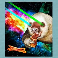 Space Hunger Dinner In Space Sloth Laser Pizza Sueded Cloud Jersey T-Shirt