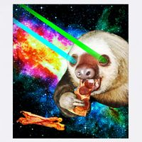 Space Hunger Dinner In Space Sloth Laser Pizza Garment-Dyed Sweatshirt