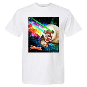 Space Hunger Dinner In Space Sloth Laser Pizza Garment-Dyed Heavyweight T-Shirt