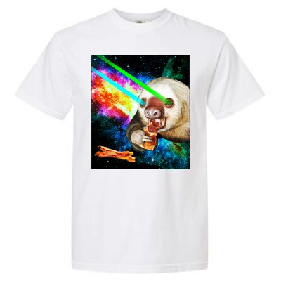 Space Hunger Dinner In Space Sloth Laser Pizza Garment-Dyed Heavyweight T-Shirt