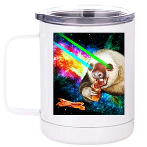 Space Hunger Dinner In Space Sloth Laser Pizza 12 oz Stainless Steel Tumbler Cup