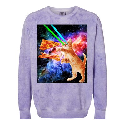 Space Hunger Flying Cat Pizza Bacon1 Colorblast Crewneck Sweatshirt