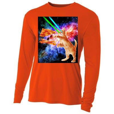 Space Hunger Flying Cat Pizza Bacon1 Cooling Performance Long Sleeve Crew